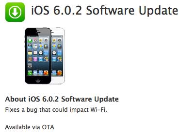 iOS 6.0.2 up date