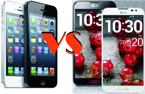 Apple iPhone 5 vs LG Optimus G Pro 雙機競艷，除了看雙方的規格比較表外，這次 LG 這次廣告抄很大也！（影片分享）