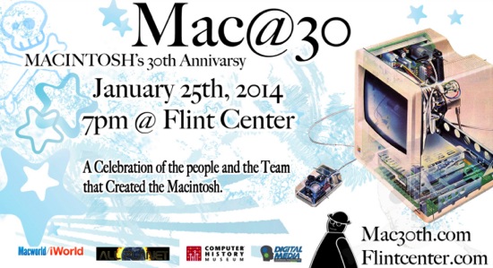 麥金塔電腦即將邁入 30 週年，2014/1/25將舉辦慶祝活動！