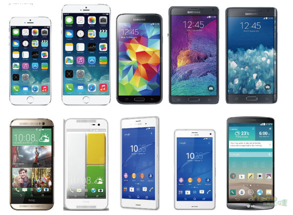 2014 第三季機皇比較表：iPhone 6、Galaxy S5、Note 4、M8、Butterfly 2、Z3、G3 及小米4