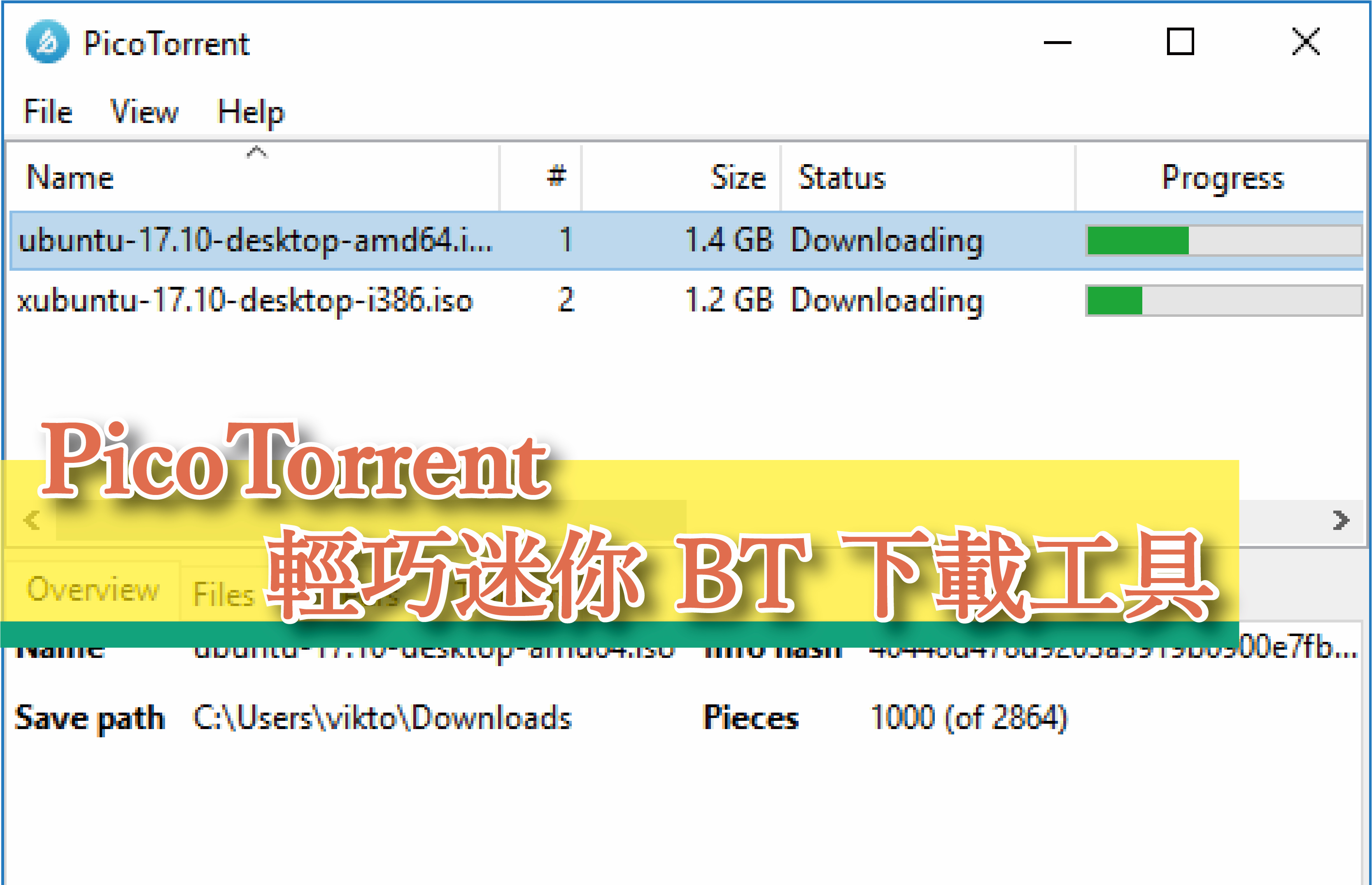 【Windows APP】PicoTorrent 輕巧迷你的 BT 下載工具